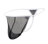 BIATWOWR String Tanga Herren Transparente Sexy Unterwäsche für Männer Strings Tangas T Form Schwarz 2XL