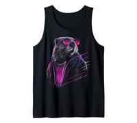 Biber Sonnenbrille Retro Geometrische Kunst Motiv Tier Liebe Tank Top