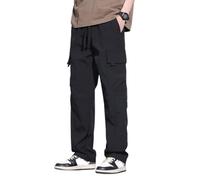 BIBOKAOKE Cargo Hose Herren Arbeitshose Männer Mit Vielen Taschen Cargohose Loose Fit Friezeithose Leichtgewichts Schlupfhose Einfarbig Trainingshose Straight Joggpants