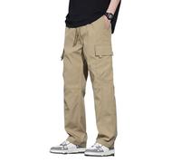 BIBOKAOKE Cargo Hose Herren Arbeitshose Männer Mit Vielen Taschen Cargohose Loose Fit Friezeithose Leichtgewichts Schlupfhose Einfarbig Trainingshose Straight Joggpants