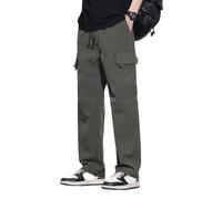 BIBOKAOKE Cargo Hose Herren Arbeitshose Männer Mit Vielen Taschen Cargohose Loose Fit Friezeithose Leichtgewichts Schlupfhose Einfarbig Trainingshose Straight Joggpants