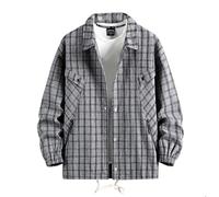 BIBOKAOKE Hemd Kariert Herren Oversize Langarm Freizeithemd Mit Knopfleiste Vintage Männer Karohemd Reverskragen Trachtenhemd Holzfällerjacke Mit Taschen Regular Fit Shirt