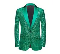 BIBOKAOKE Herren Blazer Glitzer Sakko Lässig Business Anzüge Reverskragen Mantel Blazerjacke Anzugjacke Slim Fit Anzug Elegante EIN Knöpfen Suits Jacket Festivals Fasching Outfit