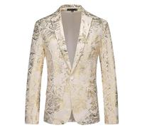 BIBOKAOKE Herren Pailletten Sakko Glitzer Blazer Slim Fit Hochzeit Mantel Langarm Mantel Anzug Herrenjacke Performance-Kostüm Für Hochzeit Und Party Formelle Kleidung