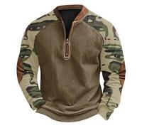 BIBOKAOKE Herren Pullover Tactical Sweatshirt Mit 1/4 Reißverschluss Militär Sweatjacke Ohne Kapuze Winter Langarmshirts Slim Fit Camouflage Jacke Freizeit Sport Sweater