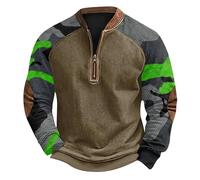 BIBOKAOKE Herren Pullover Tactical Sweatshirt Mit 1/4 Reißverschluss Militär Sweatjacke Ohne Kapuze Winter Langarmshirts Slim Fit Camouflage Jacke Freizeit Sport Sweater