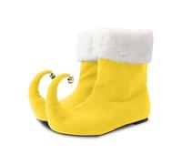 BIBOKAOKE Herren Weihnachtsstiefel Flache Stiefeletten Plüsch Gefüttert Weihnachtselfenschuhe Kuschelige Winterstiefel Lustige Winter Boots Halbhoch Herrenstiefel Outdoor Boots