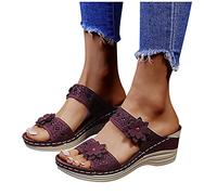BIBOKAOKE Keilsandaletten Damen Sommer Plateau Sandalen Espadrilles Mit Absatz Römersandalen Pantoletten Wedge Heel Offene Elegante Freizeit Sommer Absatzschuhe Atmungsaktiv Sandaletten