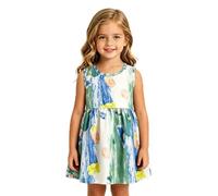 BIBOKAOKE Mädchen Abendkleider Partykleid Elegantes ärmelloses A-Linie Casual Midikleid, Leicht Schulterfreies Chiffonkleid, Sommerkleid für Kinder Neckholder Festliches Kleid