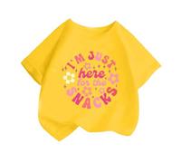 BIBOKAOKE Mädchen Oversized T-Shirt mit Spruch-Print und Blumenmotiv - Locker geschnittenes Oberteil mit Rundhalsausschnitt | Verspieltes Freizeitshirt für Spiel und Ausflug