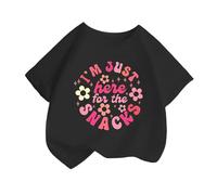 BIBOKAOKE Mädchen Oversized T-Shirt mit Spruch-Print und Blumenmotiv - Locker geschnittenes Oberteil mit Rundhalsausschnitt | Verspieltes Freizeitshirt für Spiel und Ausflug
