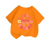 BIBOKAOKE Mädchen Oversized T-Shirt mit Spruch-Print und Blumenmotiv - Locker geschnittenes Oberteil mit Rundhalsausschnitt | Verspieltes Freizeitshirt für Spiel und Ausflug
