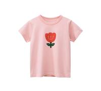 BIBOKAOKE Mädchen T-Shirt Kurzarm Rundhals Blume Cartoon Print Sommer Top Lässiges Oberteil Bequemes TShirt Casual kurzarmshirt Coole Streetwear Modisches Hemd Weites Sweatshirt