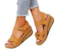 BIBOKAOKE Plateau Sandalen Damen Sommer Elegant Strandsandalen offene Zehen Atmungsaktive Sandaletten Cross Strap Schnalle Riemchensandalen Plattform Römersandalen rutschfest Sommerschuhe