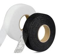 Bicoozz 50 Meter Saumband zum Aufbügeln Weiß/Weiss+Schwarz 25 m/roll Bügelband 30 mm Breit Bügelsaumband Selbstklebende Nahtband zum Reparieren Stoff, Gardinen,Hosen, Kleidung Iron on (50 M-3 cm)