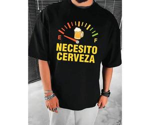 "Bier-Motiv"-T-Shirt, 100 % Baumwolle, Streetwear-Hip-Hop-Stil, bequem, strapazierfähig, auffälliger Print