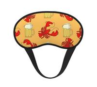 Bier- und Krebsmuster-Druck, verstellbare Augenabdeckung zum Schlafen, bequeme, druckfreie und atmungsaktive Schlafmasken