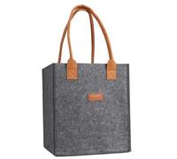 Bierfilz-Flaschentasche - Filz-Wein-Einkaufstasche | Weinflaschentasche aus Filz | 6 Trennwände, Reise-Handbiertasche, wiederverwendbar, für Picknick, Party, Reisen, Camping, Weinflaschen-Einkaufstasc