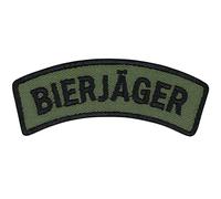 BIERJÄGER - Bundeswehr Geschenk für Männer Spaß Aufnäher bestickt | Army Morale Patch Lustiges Militär Abzeichen Bundesheer Applikation für Jacke/Weste/Uniform | 70x20mm