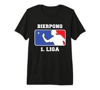 Bierpong 1. Liga Team Beer Pong League Bier Pong Geschenk Premium T-Shirt