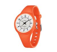BIEWO Damenuhren, 5ATM wasserdichte Armbanduhr für Frauen, leicht lesbar, einfache Krankenschwesteruhr, minimalistisch, analog, Quarz, Armbanduhr, Silikonarmband, Orange