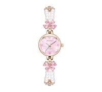 BIEWO Damenuhren, Armband, Diamant-Uhr für Damen, Perle, Roségold, modisch, luxuriös, analog, Quarz, lässig, Mädchen, Ehefrau, Geschenke, Armbanduhr für Frauen, 8164 Rose Golden Pink