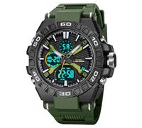 BIEWO Herren Militär Analog Sportuhr Outdoor Digital Uhr LED Stoppuhr Elektronische Uhren Große Dual Display Wasserdicht Taktische Armee Uhren für Männer, Armeegrün, Armband