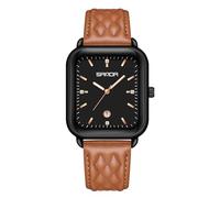 BIEWO Quarz-analoge Armbanduhr Mode Stil Uhren für Männer Frauen Unisex Lederband Casual Paar Quadratische Armbanduhr Geschenk, Schwarz Braun 2