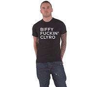 Biffy Clyro T Shirt Biffy F**King Clyro Band Logo Nue offiziell Herren Schwarz XXL