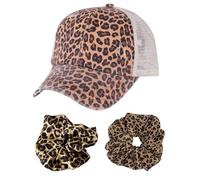 BIFHIG 1 Baseballmütze Mit Leopardenmuster Und 2 Haarschlaufen, Retro-Mütze, Sommersonnenhut, Lässiger Sporthut.