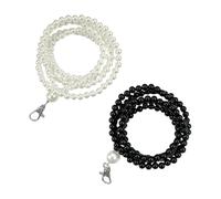 BIFHIG 2 Stück Reißverschlussverlängerungskette, Reißverschlusshilfsgurt, Perlendekorkette, Kleiderverlängerungskette, Accessoires Für Den Täglichen Gebrauch (Schwarz, Weiß).