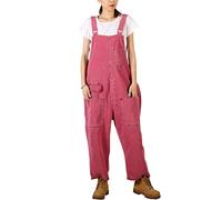 Bifscebn Damen Lässig Overalls mit verstellbaren Trägern Zerrissene Jeans Weites Bein Denim-Overalls mit Taschen Red