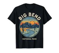 Big Bend National Park Retro Wüste Sonnenuntergang Landschaft Emblem T-Shirt