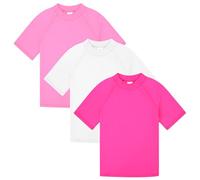 BIG ELEPHANT 3 Stück Kinder Kurzarm-Rashguard-Shirt mit UPF 50+ Schutz, schnell trocknende Badebekleidung, Rashguard für Jugendliche