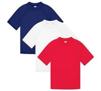 BIG ELEPHANT 3 Stück Kinder Kurzarm-Rashguard-Shirt mit UPF 50+ Schutz, schnell trocknende Badebekleidung, Rashguard für Jugendliche