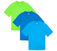 BIG ELEPHANT 3 Stück Kinder Kurzarm-Rashguard-Shirt mit UPF 50+ Schutz, schnell trocknende Badebekleidung, Rashguard für Jugendliche