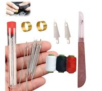 Big Eye Steel Needles Set,Stainless Steel Sewing Needle Kit,34pcs Long & Thin Needle Threader and Hand Sewings Set for Stitching,and DIY Hand-Made Projects