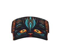 Big Face Cats Head Adult Sonnenhüte Sporthüte und Hüte mit Visier sind perfekt für den täglichen Gebrauch im Freien, Schwarz