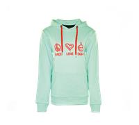 Big Green Egg Hoodie - Peace-love-Eggs - Mint/Coral XL