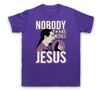 Big Lebowski Nobody Fucks with The Jesus Herren T-Shirt, Violett, XL