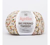 Big Merino Tweedy, dickes Schurwollmischgarn von Katia in weiß/gelb (800)