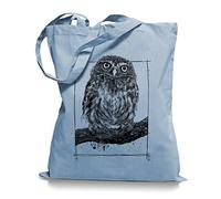 Big Owl Stoffbeutel |Eulen Eule Tragetasche Kult-skyblue