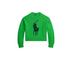 Big Pony Rundhalspullover aus Baumwolle XS Green
