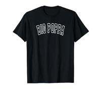 Big Poppa Varsity Hip Hop Dad Fathers Day Preisgünstiges Grafik-T-Shirt, Herren, Schwarz, S