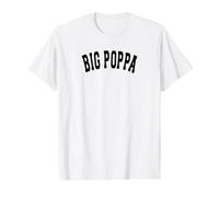 Big Poppa Varsity Hip Hop Dad Fathers Day Preisgünstiges Grafik-T-Shirt, Herren, Weiß, M