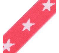 BIG-SAM 1 Meter Gummiband - Gummilitze | 20mm breit | mit Sternen (Korallenrosa)