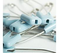 BIG-SAM - 10 Baby Sicherheitsnadeln - Farben zur Auswahl in Hellblau, Rosa oder Weiß - mit Schutzkappe (Hellblau)