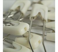 BIG-SAM - 10 Baby Sicherheitsnadeln - Farben zur Auswahl in Hellblau, Rosa oder Weiß - mit Schutzkappe (Weiß)