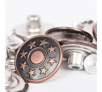 BIG-SAM - 10 Metallknöpfe/Jeansknöfe - ⌀ 20mm - Altkufer, Altsilber oder Silber - mit Motiven - Nähfrei! (Altkupfer)