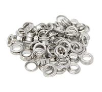 BIG-SAM 100 Ösen mit Scheiben aus Messing (rostfrei) - Größen im Innendurchmesser: 4, 5, 8, 11 oder 14 in den Farben: Altkupfer, Altmessing, Brüniert, Gold oder Silber (8, Silber)